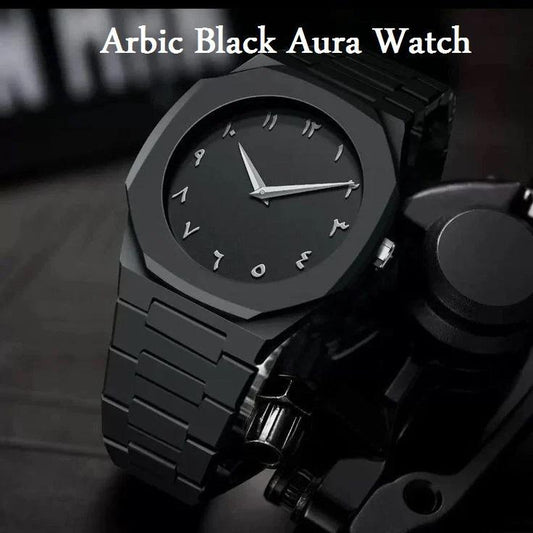 Black Arabic Aura Watch Luxury Premium Box