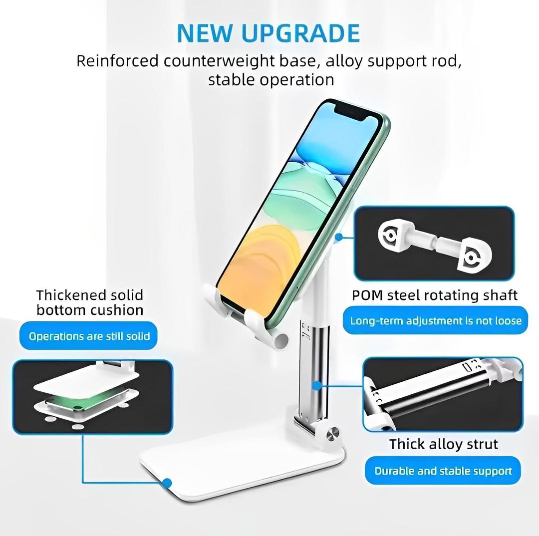 Foldable & Adjustable Mobile & Tablet Stand | Flexible Desktop Mount & Lazy Bracket Holder