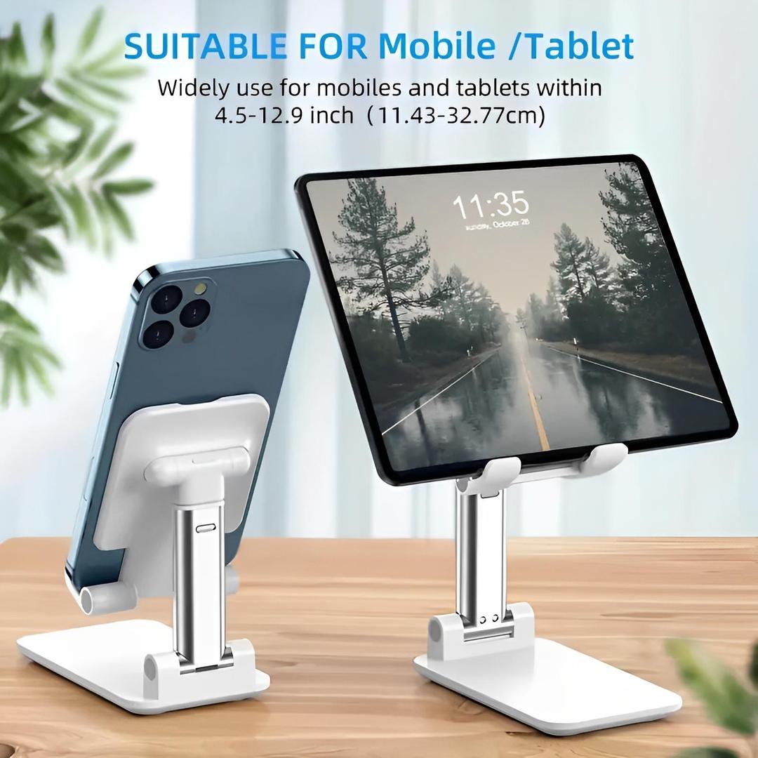 Foldable & Adjustable Mobile & Tablet Stand | Flexible Desktop Mount & Lazy Bracket Holder