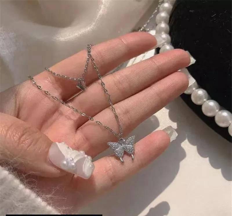 Butterfly Design Gold Plated Zircon Pendant