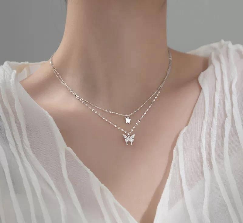 Butterfly Design Gold Plated Zircon Pendant